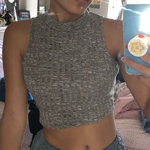 Gray Crop Top